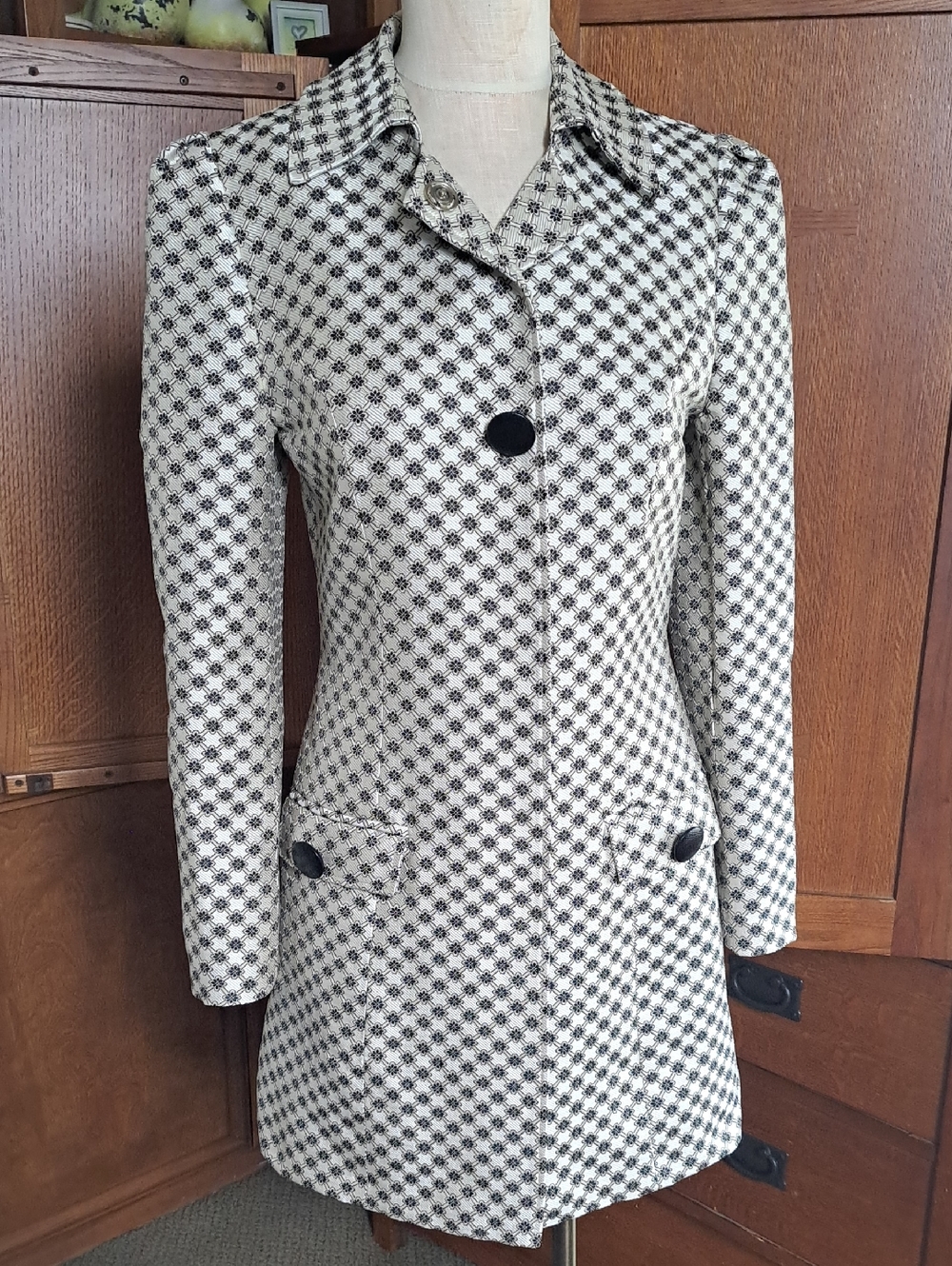 Eureka Italia Jacquard Structured Jacket Tag IT 44 / Fits US M L Roomy Cut